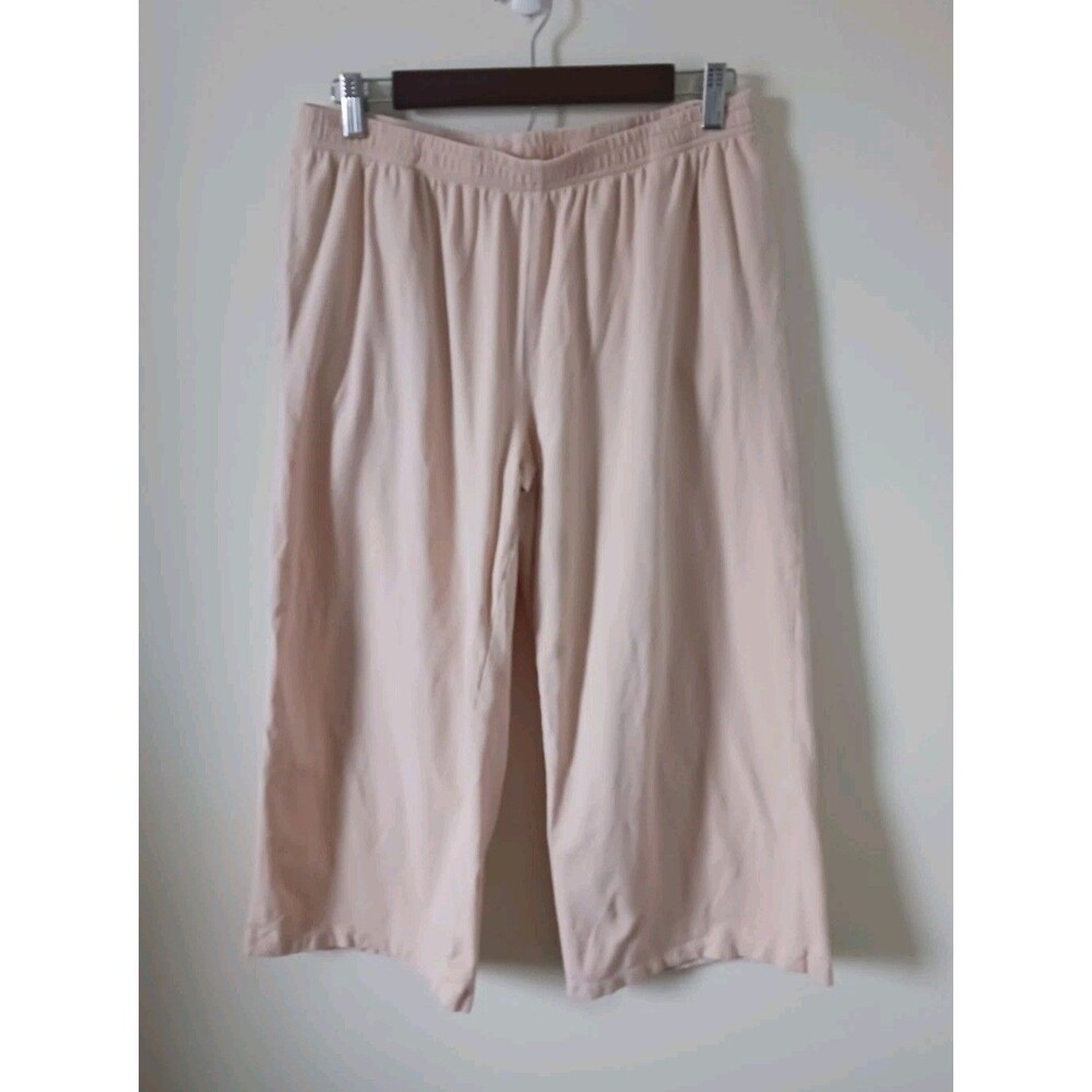 Storq Womens Maternity Wide Leg Light Pink Cropped‎ Pants Size 3 Casual